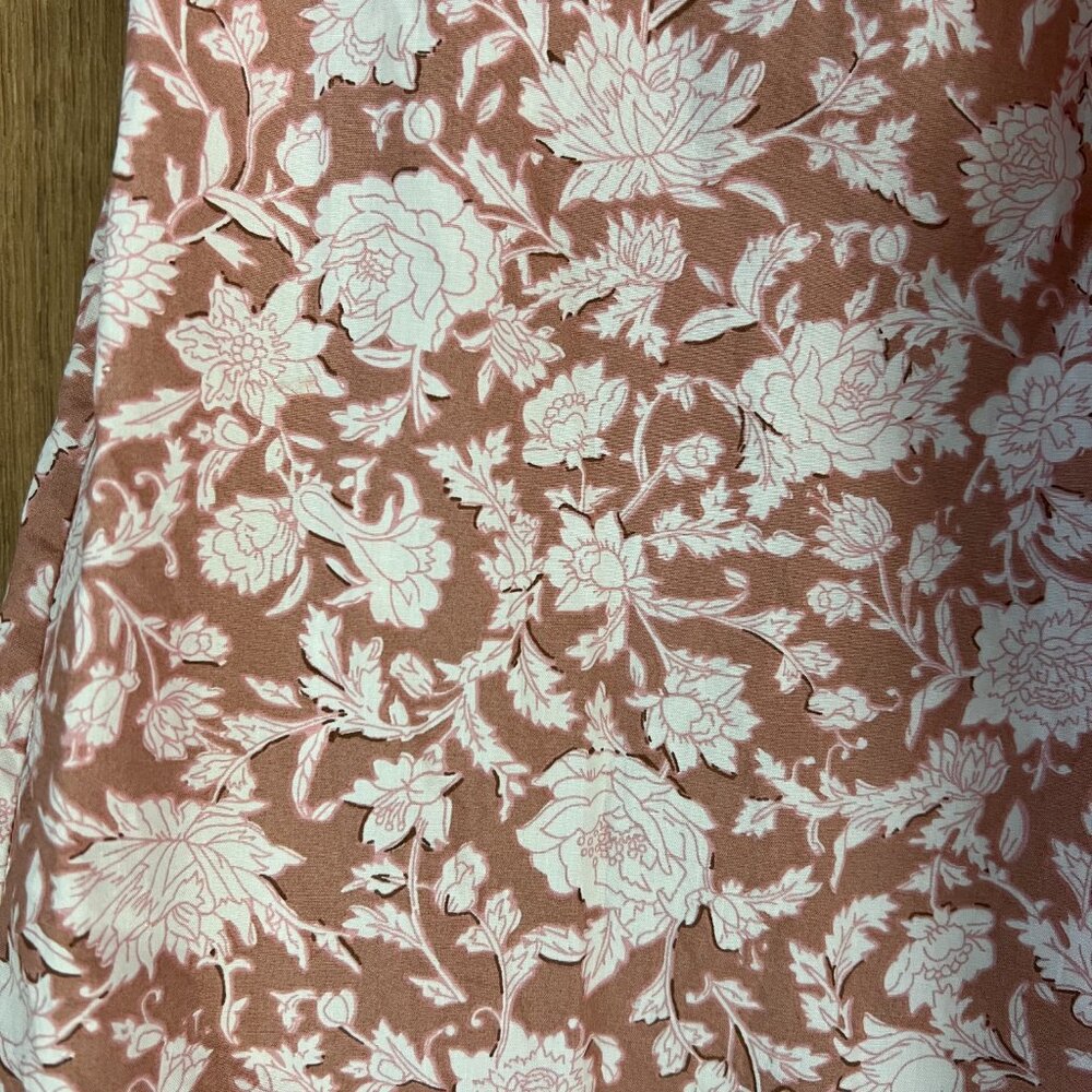 J. Crew Smocked Cotton Poplin Dress Rose Vines Sz M - Picture 7 of 13